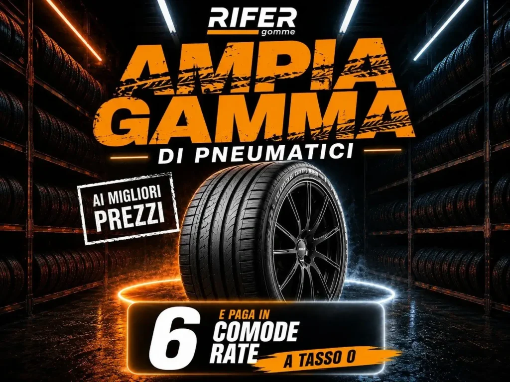 ampia gamma di pneumatici e li paghi in 6 rate a tasso 0